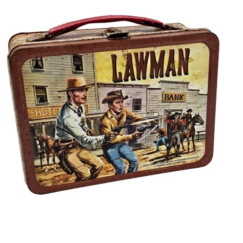 1961 metal lunch box|Vintage 1961 LAWMAN Metal Lunch Box Only .